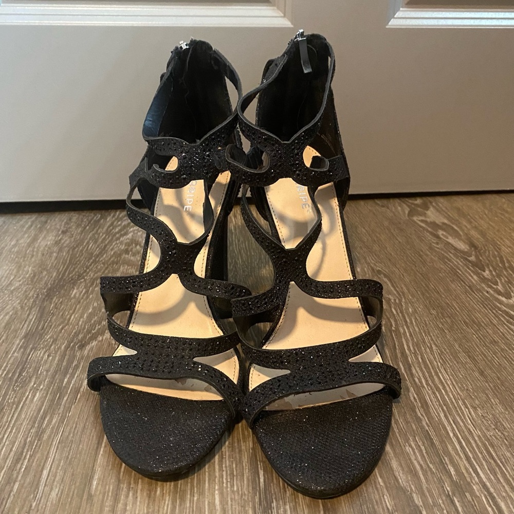 Maripe Black Strappy Heel Womens 11